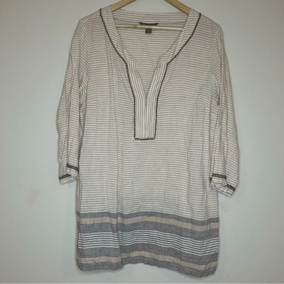 TOMMY BAHAMA Beachy Boho Linen Stripe Tunic Top - Picture 3 of 10